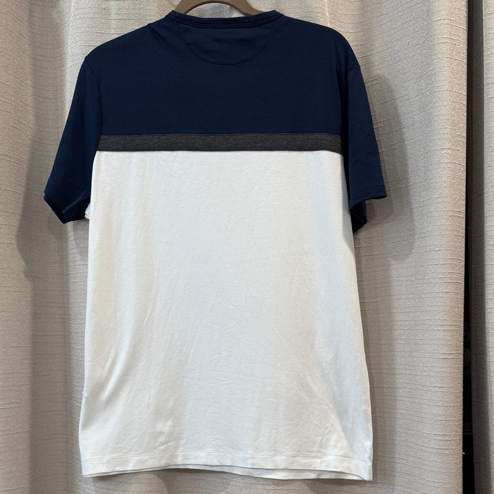 Banana Republic Luxury Touch Cotton Men’s Navy, White Grey Short Sleeve Size L - Picture 2 of 6